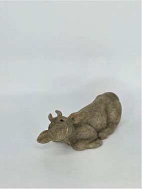 Second Nature Design Gray Quarry Critters Cory Cow Sculpture One Size